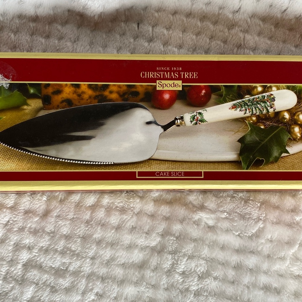 Spode Christmas tree pattern cake slice knife